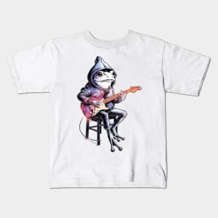 Frog Playing Guitar Kids T-Shirt